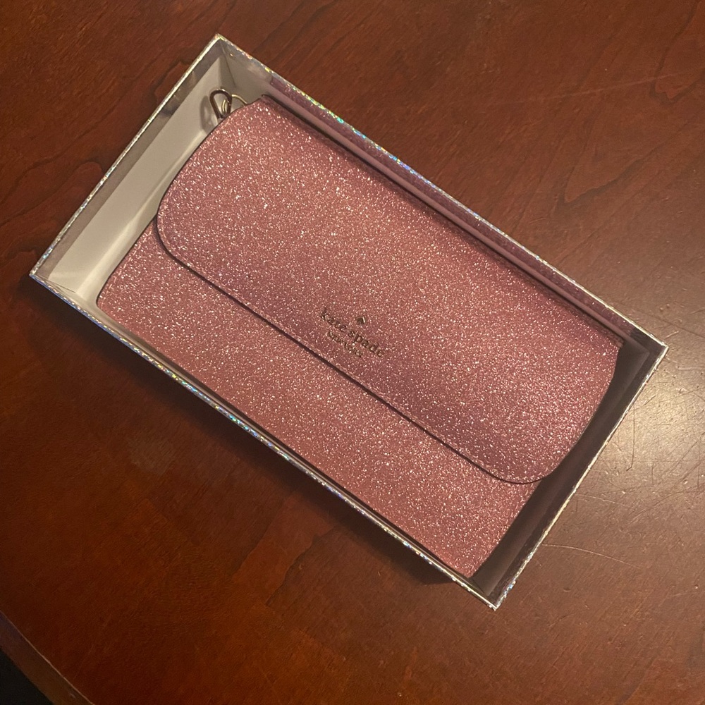 NWT Kate Spade Rose Sparkle Wristlet